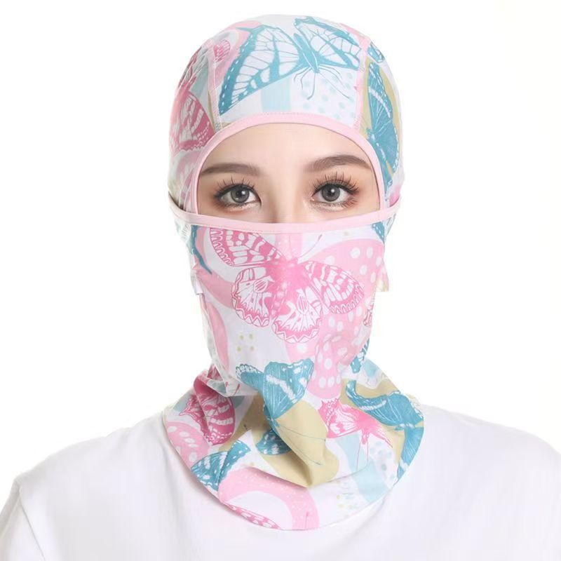 新款蒙脸防晒凉感面罩户外骑行头套防紫外线帽子头巾脸基尼女护颈