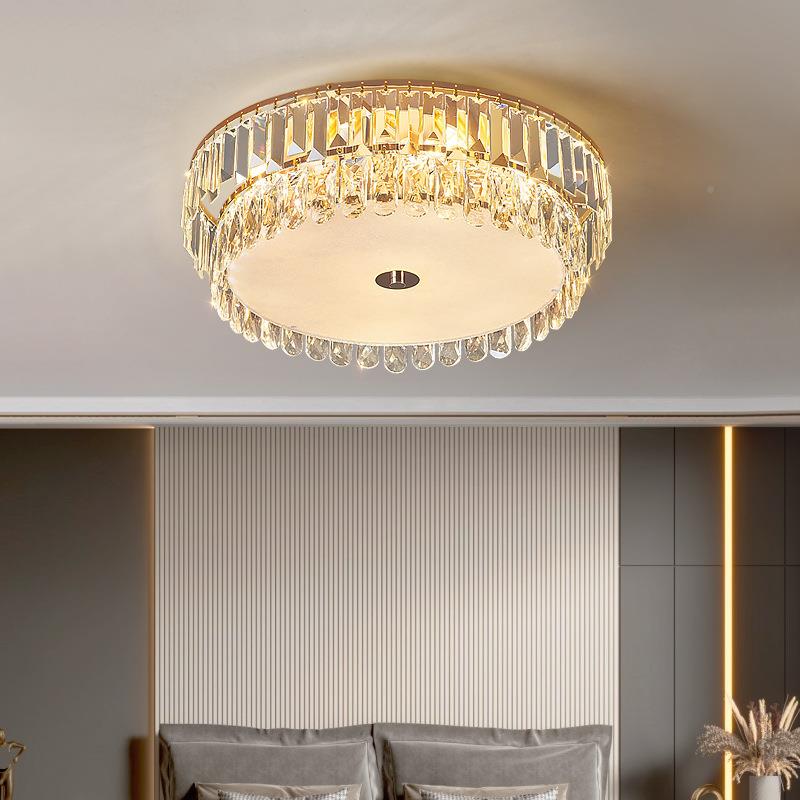 形厅大灯客水圆晶灯led气吸AJQ顶灯现代简约家用灯具餐厅灯大卧室