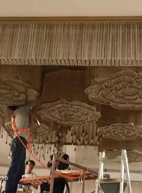 长方形酒店YIC大厅灯饭定店工程灯具花朵堂水灯晶灯KTV会所大吊制