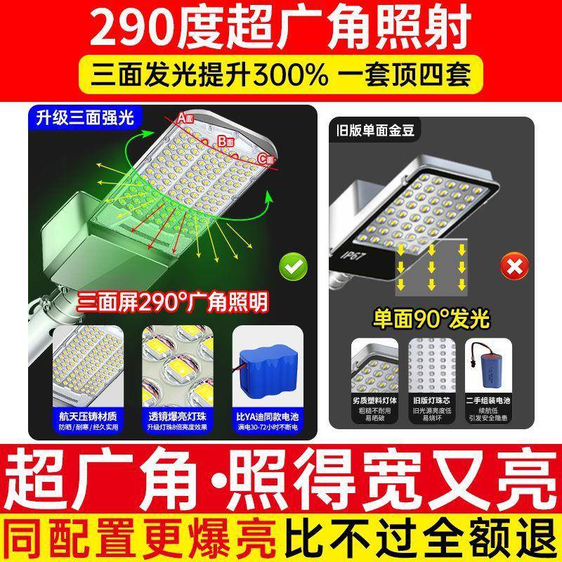 太阳能路灯家用户外道庭院灯农村路门口照明灯功大率超e亮ld路灯