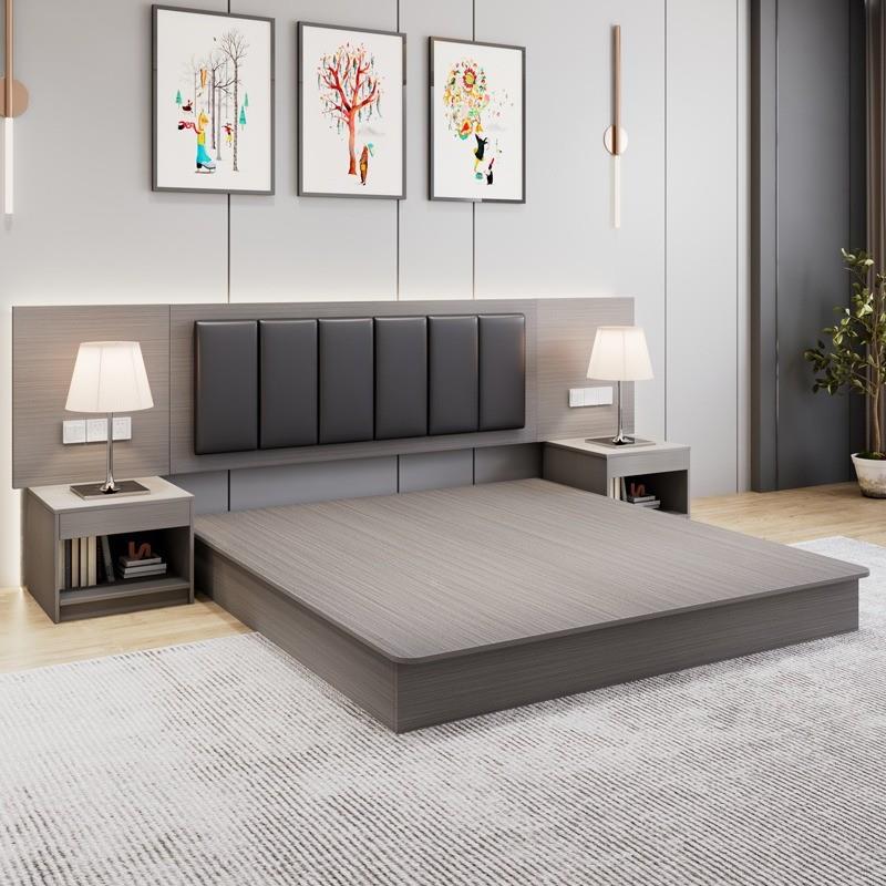 店家具间单间全套酒客房公标寓民宿快捷单MTZ双人床用箱宾馆专床