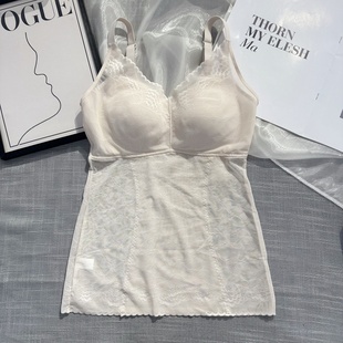 美体塑身衣超薄网纱收腹束腰文胸背心一体内衣女束身上衣显瘦夏季