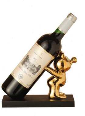 电镀泡泡熊红酒架子摆件斜放创意轻奢高档客厅家居餐边柜酒柜装饰