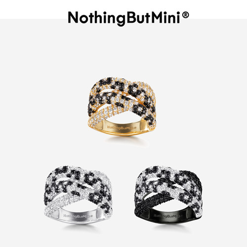 NothingButMini黑白蛇纹满天星戒指蛇年限定高级感轻奢男女同款
