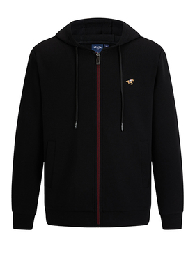 LONDA伦德马 2025年秋冬男士连帽卫衣商务休闲宽松刺绣上衣长袖