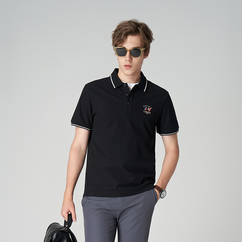 LONDA伦德马2025年春夏新款男士短袖T恤POLO衫商务休闲翻领上衣男