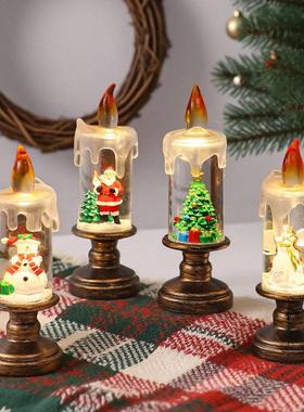 圣诞节装饰品桌面摆件发光蜡烛小夜灯氛围布置场景拍照道具礼物树