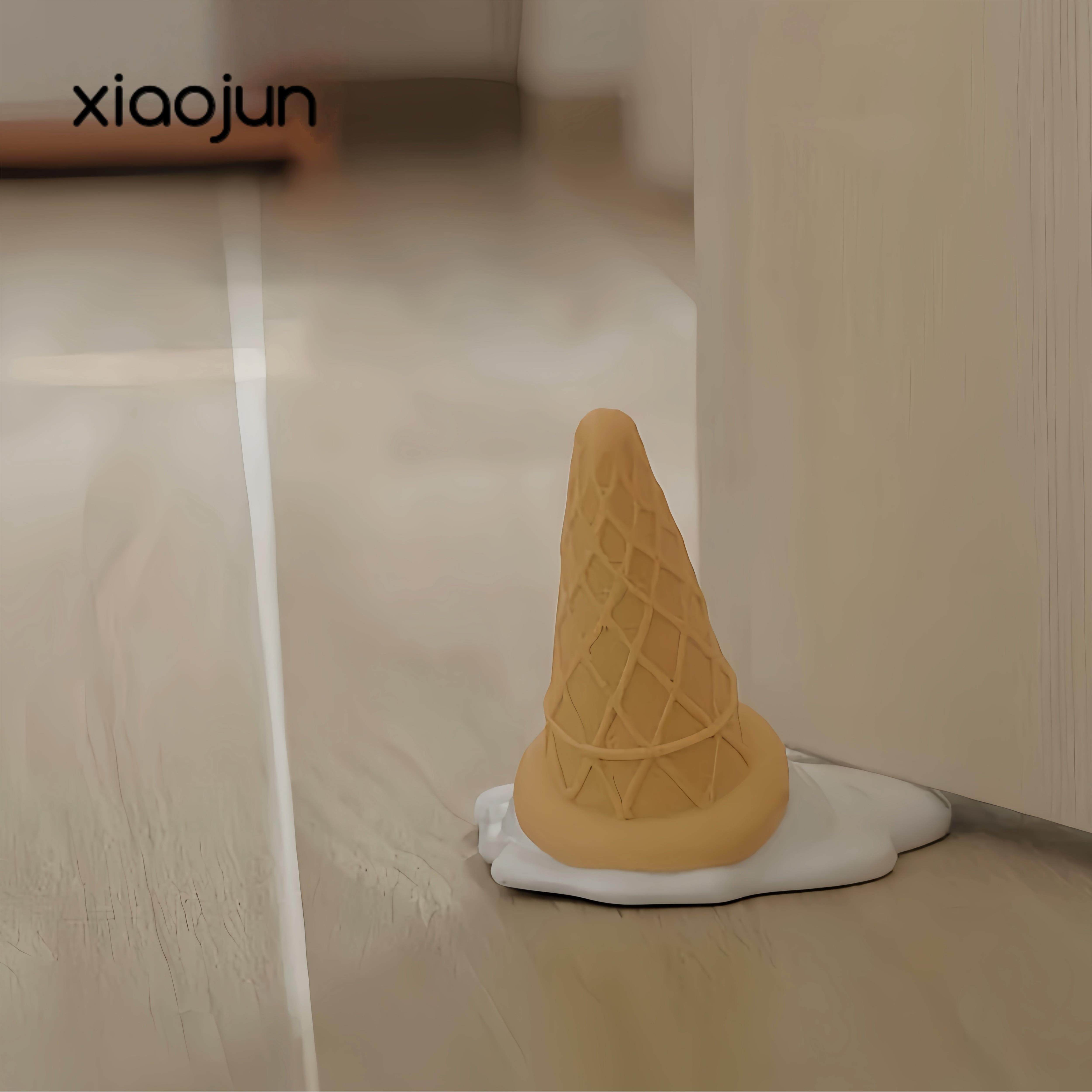 快看!冰激凌在帮我挡门!创意门挡硅胶吸盘顶门器门堵器防撞防风