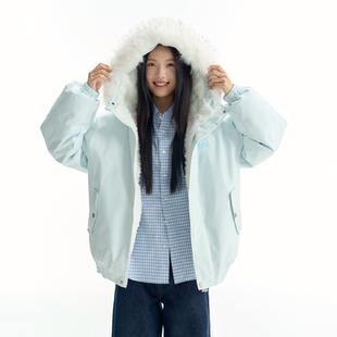 TGWALL「浅梦」加厚大毛领防兔毛派克棉服保暖宽松冬季 棉衣外套女