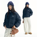 TGWALL「荒野」立领撞色面包服藏青短款 休闲外套棉衣 棉服女冬季