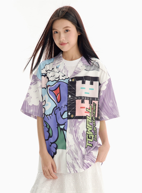 TGWALL「风吹一夏」数码印花休闲度假风宽松古巴领短袖衬衫男女