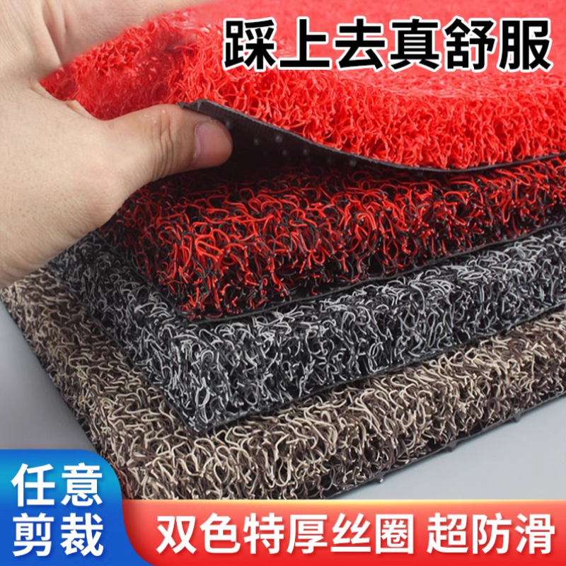 地毯自由裁剪加厚丝圈地垫进门口门垫入户垫塑料防滑脚垫地毯汽车