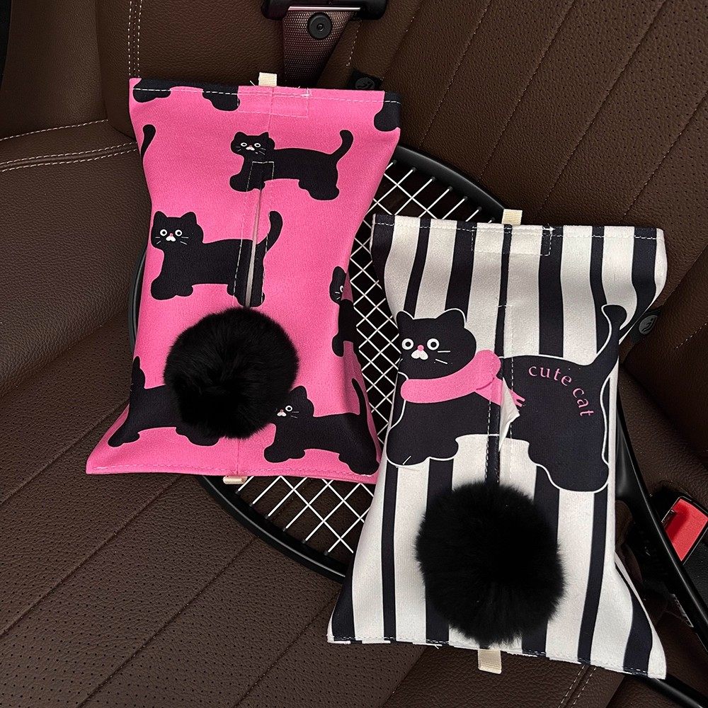 卡通猫咪汽车纸巾包创意车载纸巾包挂袋车内座椅纸巾袋挂式纸巾盒,收纳整理,纸巾盒,淘宝优惠券,粉丝福利购,淘宝优惠卷