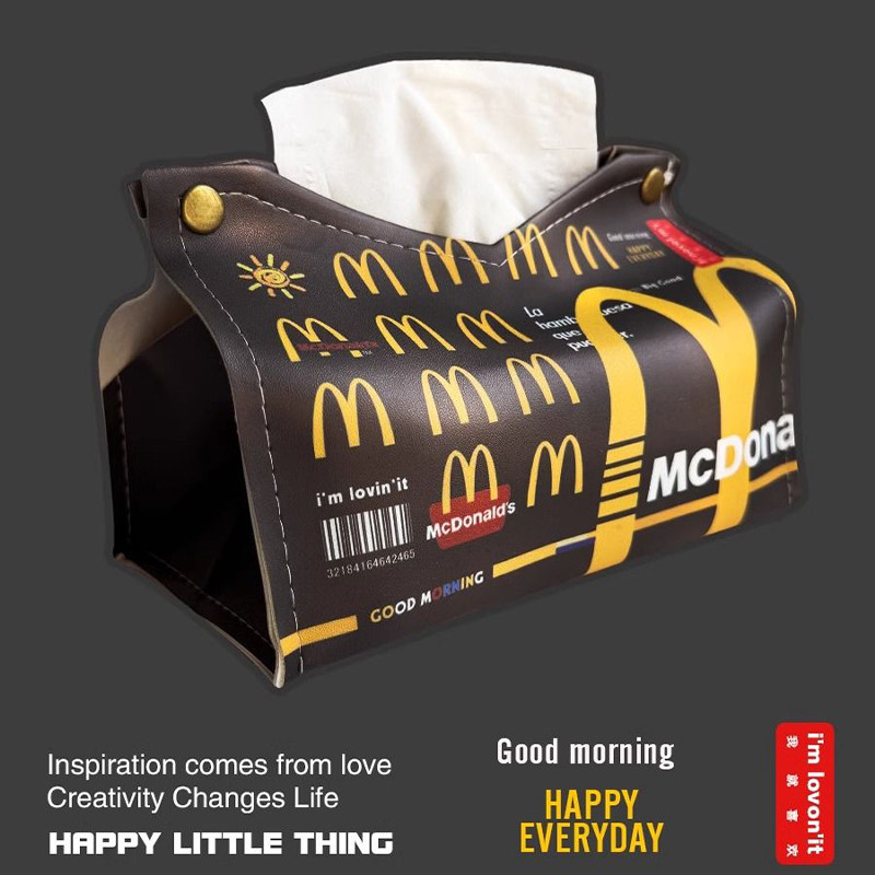 原创黑金麦麦门M记抽纸盒家居美观创意简约皮革纸巾盒家用车载,收纳整理,纸巾盒,淘宝优惠券,粉丝福利购,淘宝优惠卷