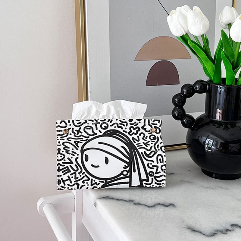 戴耳环的少女创意纸巾袋