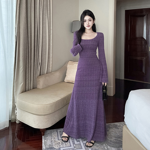 紫色吊带连衣裙子两件套 性感蕾丝包臀裙法式 小可WIWI 竹林细语