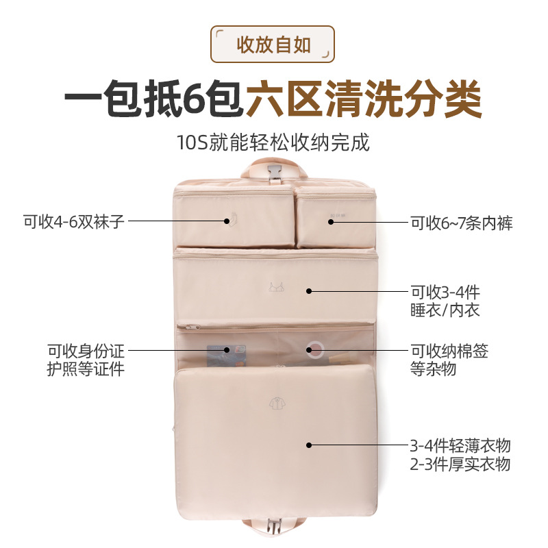 旅行收纳袋六合一整理行李箱衣服大容量内衣内裤旅游出差宿舍