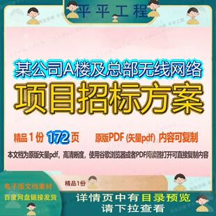 某公司A楼及总部无线网络项目招标方案172页 项目方案招标公司资