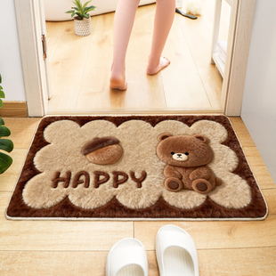 浴室地垫毛绒脚垫地毯浴室门口吸水卫生间浴室防滑脚垫子地垫家用