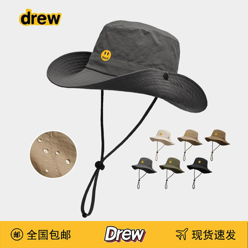 Drew笑脸户外速干渔夫帽子男女夏