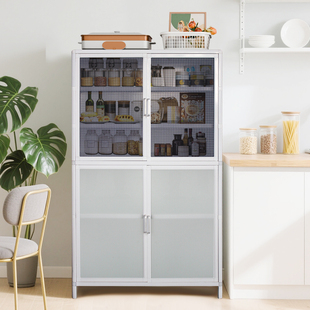 家用铝合金厨房农村餐边柜碗柜不锈钢纱窗橱柜多层收纳置物柜菜柜