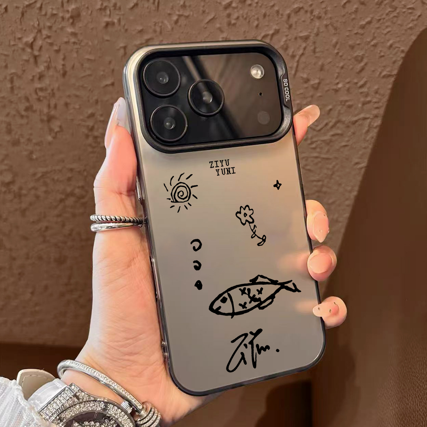 梓渝手机壳适用苹果17promax简笔手绘华为puar70/80防摔phone16可爱15/14mate60应援小米13高级感荣耀400