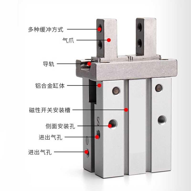 替怡合达气0爪气缸WGY01-16-20--25-4-32-10-46-10-14-22-30-0-2