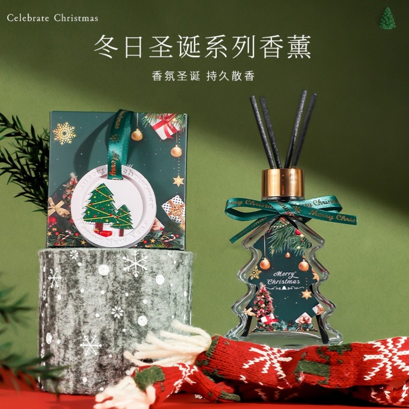 圣诞无火香薰家用室内车载持久留香除臭精油挥发液圣诞节气氛摆件