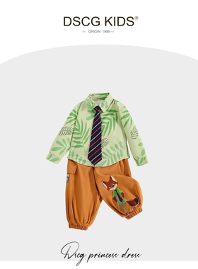 DSCG儿童尼克套装男童狐狸衣服秋冬加绒朱迪COS疯狂动物城服装