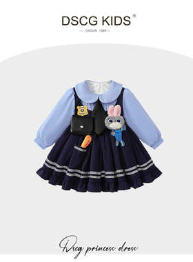 DSCG女童朱迪兔子警官衣服秋冬COS疯狂动物城儿童生日礼物公主裙