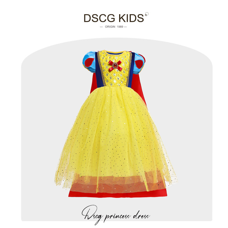 【品牌】童装白雪公主裙女童夏装正版迪士尼万圣节儿童COS服装