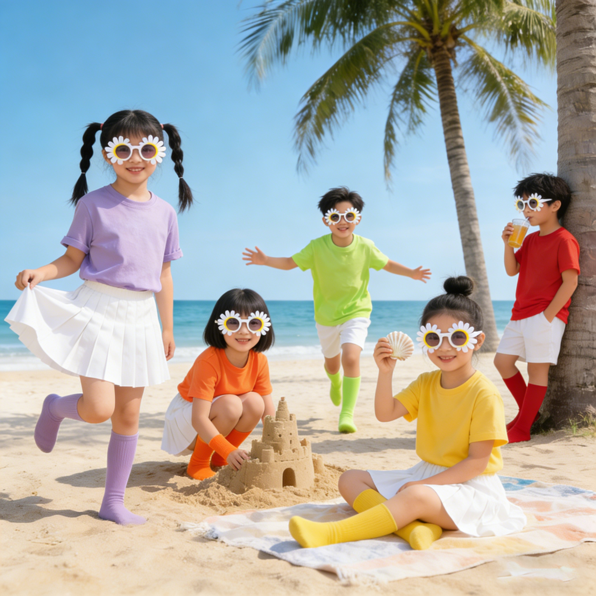 2026新款青少年糖果彩色儿童表演班服幼儿园小学生纯棉T恤亲子装,童装/婴儿装/亲子装,T恤,淘宝优惠券,粉丝福利购,淘宝优惠卷