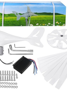 200W -800W,12V/24V风电机组8叶带控制器白色风力发电机-24V/48V