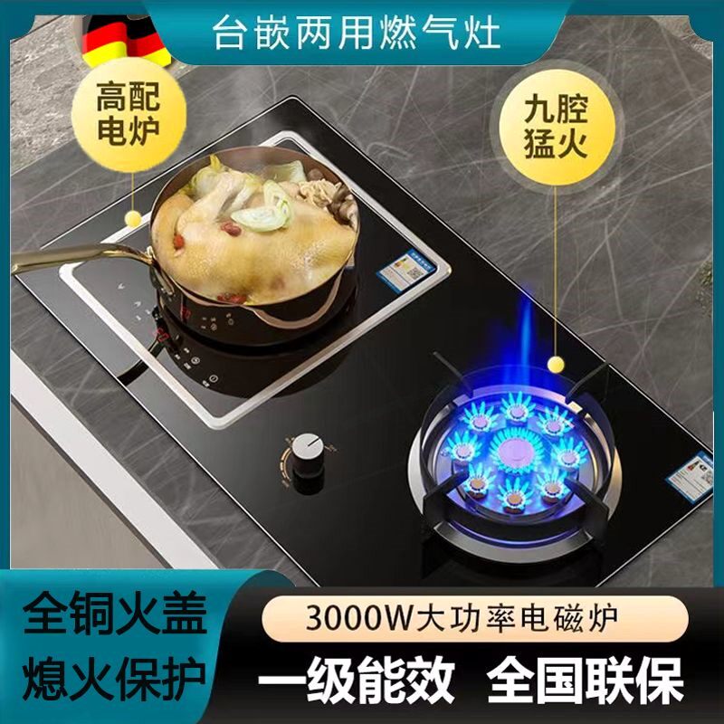 德国品牌电气两用燃气灶煤气灶家磁炉一气一电一体用台嵌入式电