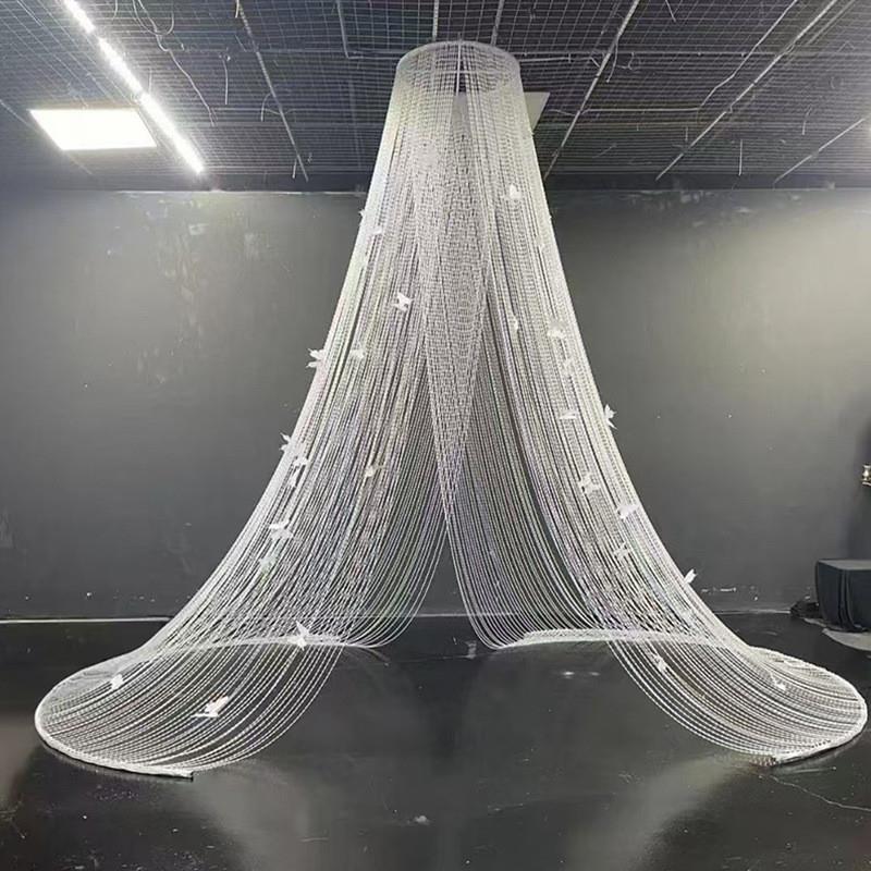 蝴蝶梦亚克力地球珠帘挂件婚礼堂吊顶装饰舞台背景路引帘子布置