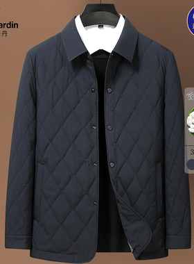 皮尔卡丹中老年桑蚕丝棉服男短款秋冬爸爸装衬衫棉衣保暖棉袄外套