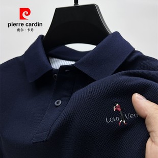 上衣 皮尔卡丹保罗POLO衫 夏季 纯棉短袖 t恤男翻领中年刺绣休闲长袖