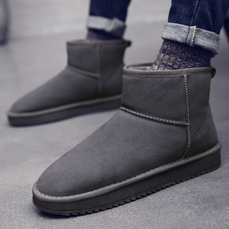 NORTHEAST SNOW BOOTS MENS SKIING WINTER WARM VELVET THICKENED LEATHER PLUS SIZE 46 NON-SLIP 47 BREAD BIG COTTON SHOES WOMEN