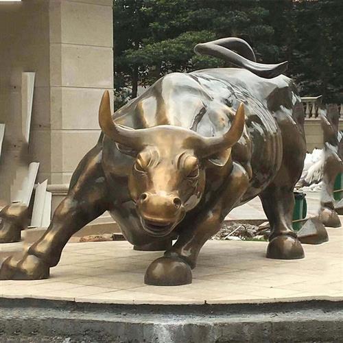 动物模型锻铜华尔街牛雕塑商业街商务中心售楼部景观装饰摆件