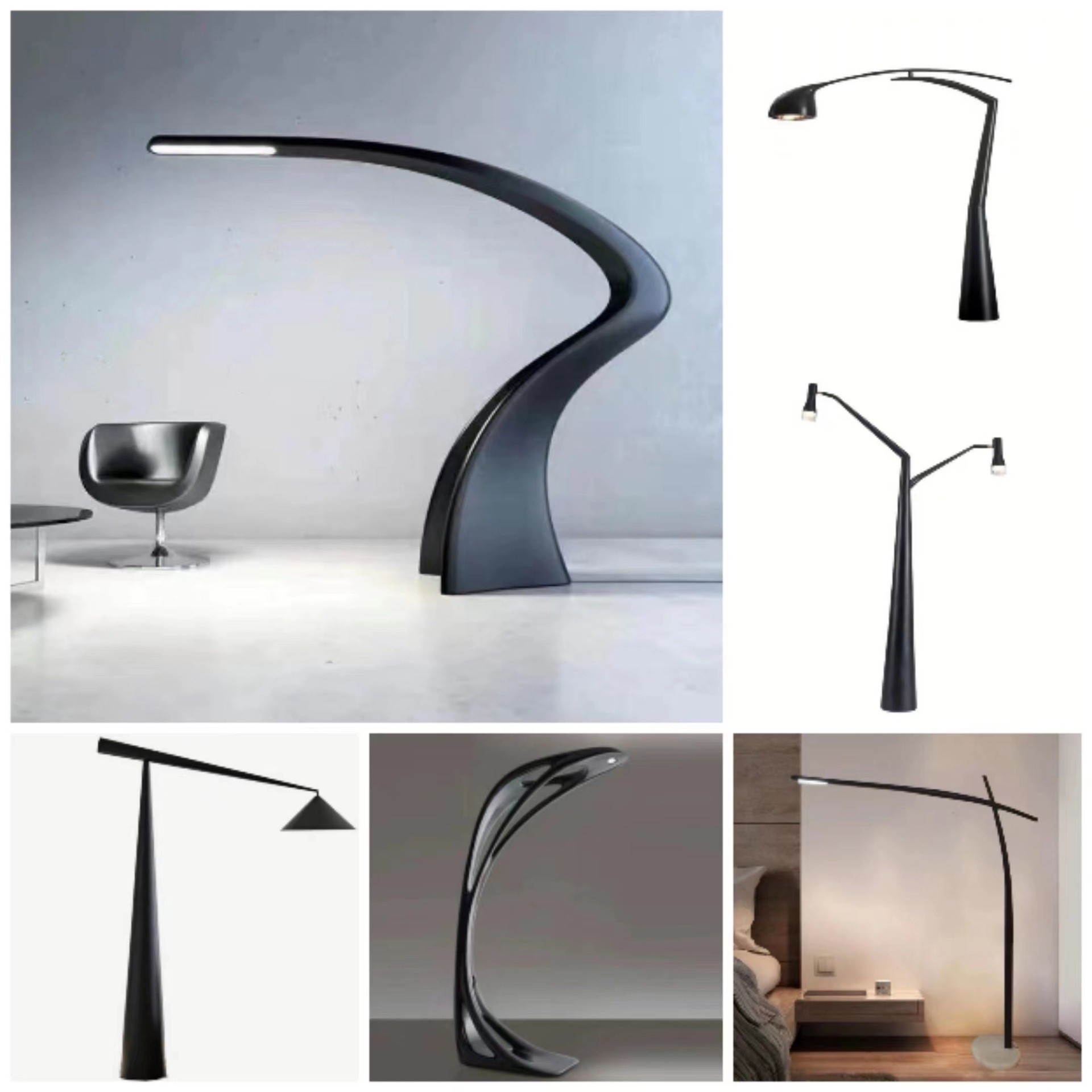 北欧艺术书房创意设计师大型树脂雕塑摆件客厅沙发酒店展厅落地灯