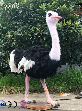 黑色仿真粘毛鸵鸟动态模型自贡特色巨型仿真动物模型制作工厂