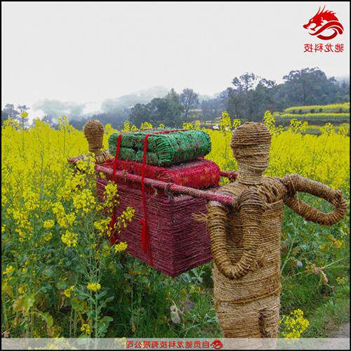 动物造型稻草人艺术草雕展品农耕农民丰收节展览道具厂家