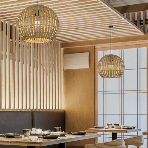 竹艺竹编吊灯中式简约田园餐厅饭店民宿卧室阳台日式火锅店灯笼,家装灯饰光源,客厅吊灯,淘宝优惠券,粉丝福利购,淘宝优惠卷