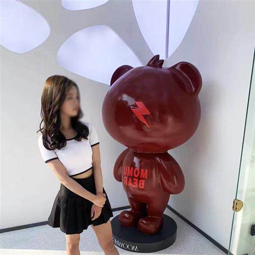 玻璃钢雕塑企业IP形象雕塑公司展馆商场展厅大摆件网红卡通熊雕塑