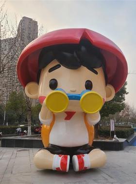 户外大型玻璃纤维卡通雕塑定制动漫公仔人物模型吉祥物景观落地摆