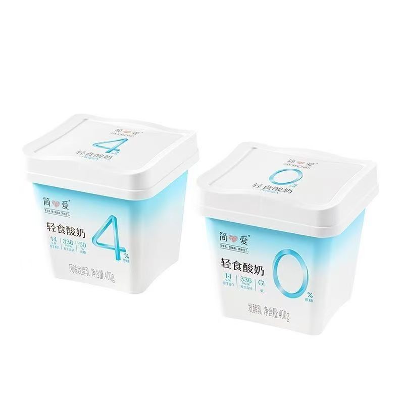 简爱轻食酸奶0%蔗糖4%蔗糖400g盒装控糖0添加酸奶健身代餐酸奶图片