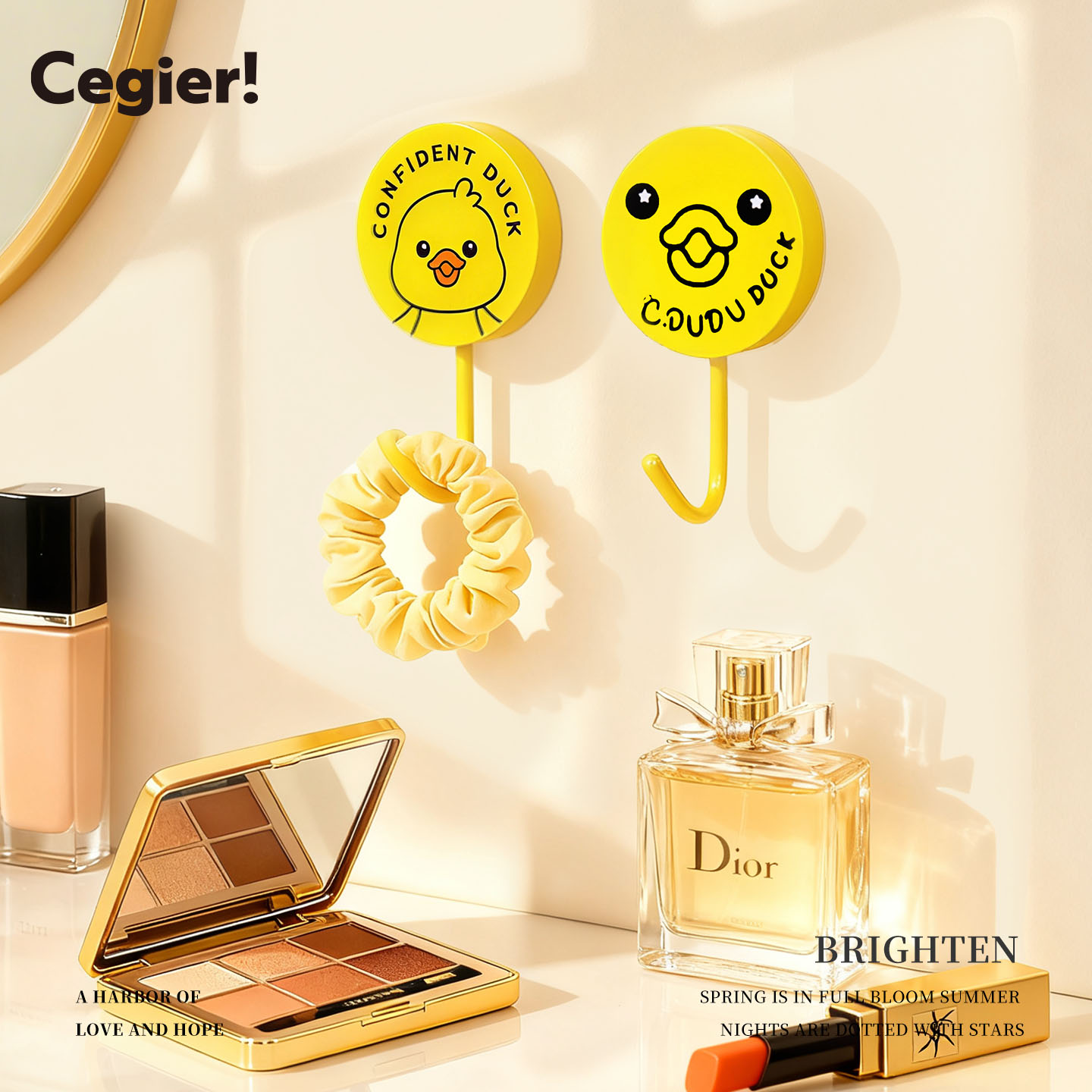 Cegier.挂钩强力粘胶墙壁透明