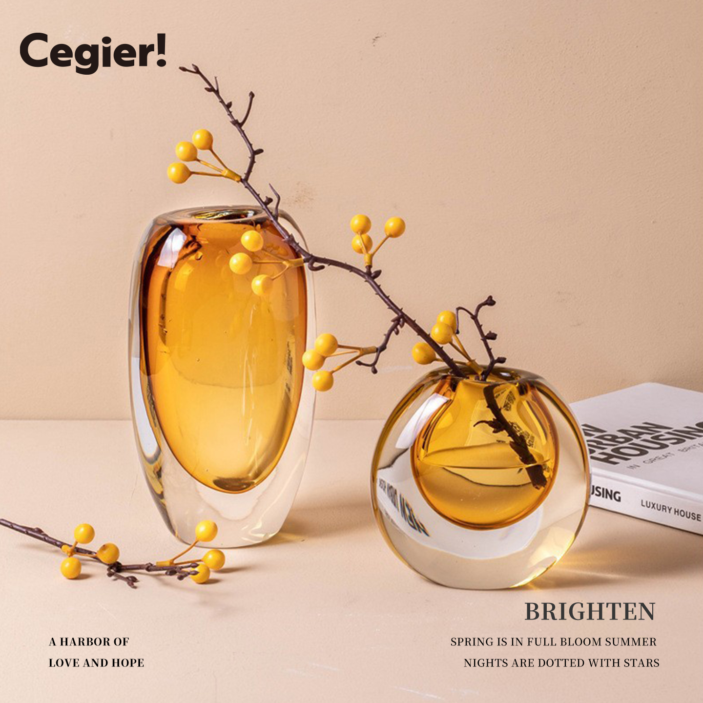Cegier.现代轻奢高级感琉璃花瓶