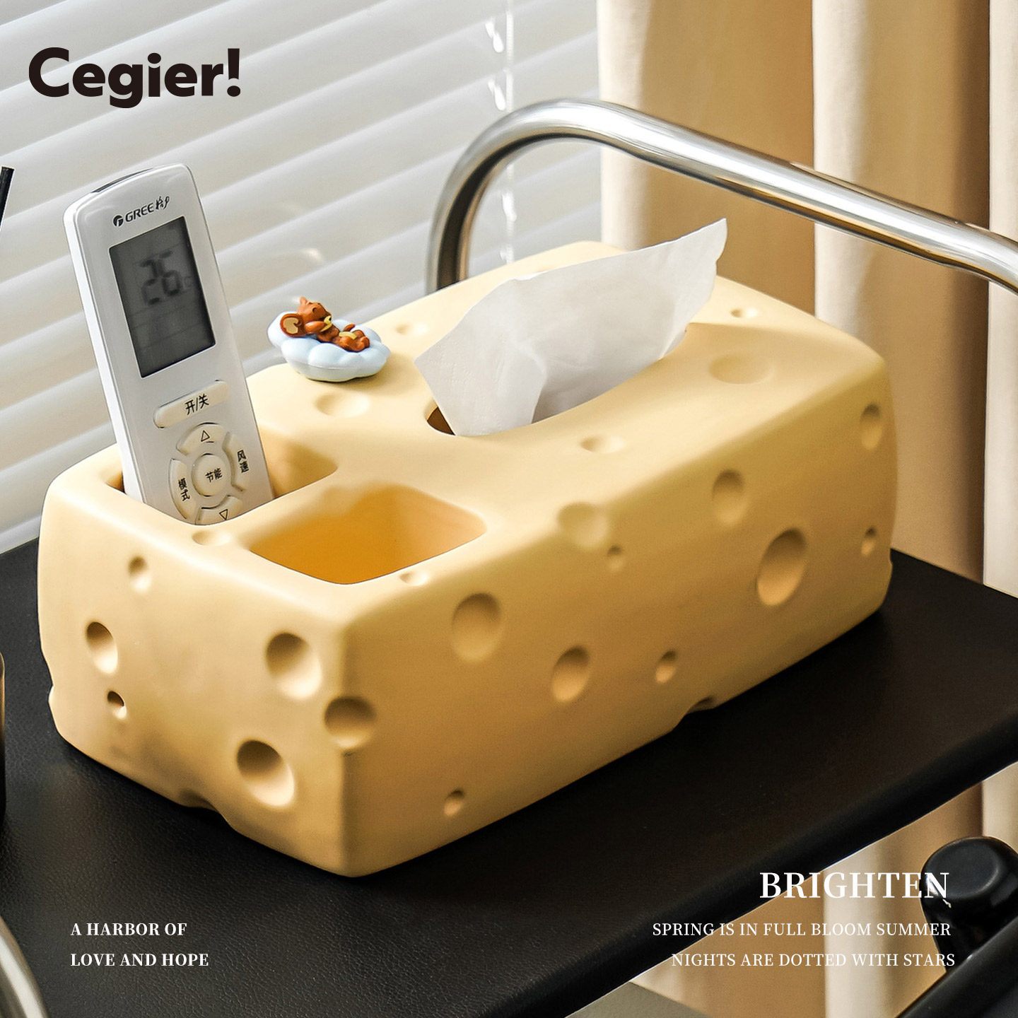 Cegier.高颜值奶酪纸巾盒收纳盒陶瓷高级感烟灰缸家用多功能|师兵,收纳整理,纸巾盒,淘宝优惠券,粉丝福利购,淘宝优惠卷