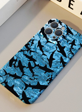 海底鲨鱼 适用苹果华为iPhone16ProMax手机保护外壳15Plus 14 13 12 17 XsMax女Pura70创意趣味情侣不撞壳